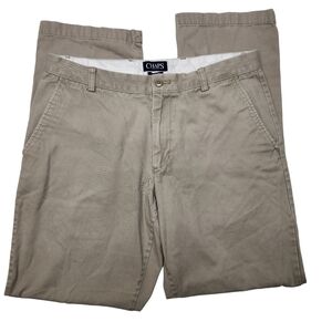 Chaps Flat Front Khaki Chino Pants, Size 34 x 34